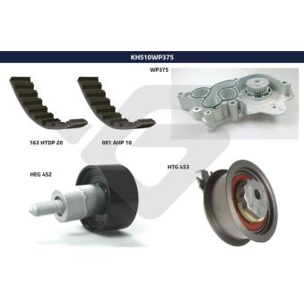 Pompe à eau + kit de courroie de distribution HUTCHINSON [KH 510WP375]