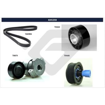 Jeu de courroies trapézoïdales à nervures HUTCHINSON KHV 259