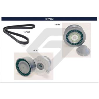 Jeu de courroies trapézoïdales à nervures HUTCHINSON KHV 262 pour DACIA DUSTER 1.2 TCe 125 - 125cv