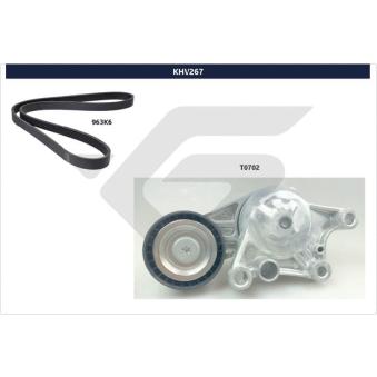 Jeu de courroies trapézoïdales à nervures HUTCHINSON KHV 267 pour CITROEN SPACETOURER 1.6 BlueHDi 95 - 95cv