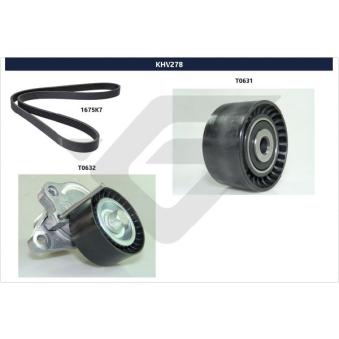 Jeu de courroies trapézoïdales à nervures HUTCHINSON KHV 278 pour MERCEDES-BENZ CLASSE S 2.3 dCi 165 [RWD] - 163cv