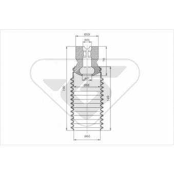 Kit de protection contre la poussière, amortisseur HUTCHINSON KP053