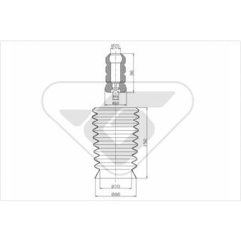 Kit de protection contre la poussière, amortisseur HUTCHINSON KP071