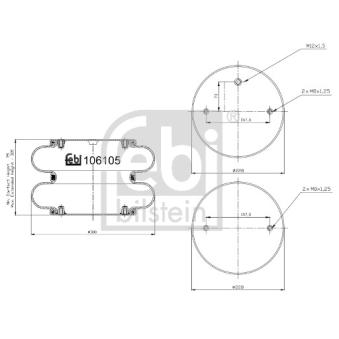 Soufflet à air, suspension pneumatique FEBI BILSTEIN 106105 pour LANCIA THEMA 2000 i - 120cv