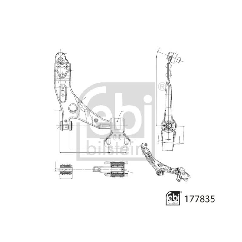 Bras de liaison, suspension de roue avant droit FEBI BILSTEIN 177835 - Visuel 1
