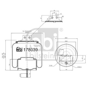 Ressort pneumatique, suspension pneumatique arrière droit FEBI BILSTEIN OEM 0098433497