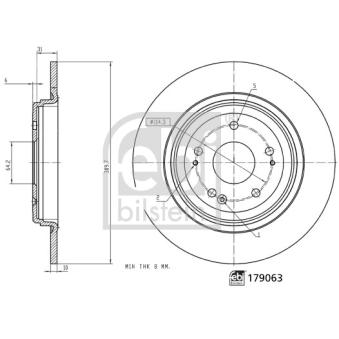 Jeu de 2 disques de frein arrière FEBI BILSTEIN [179063]