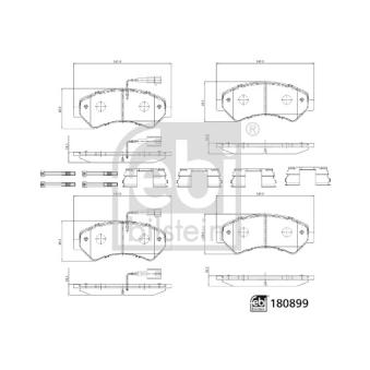 Jeu de 4 plaquettes de frein avant FEBI BILSTEIN OEM 77368452