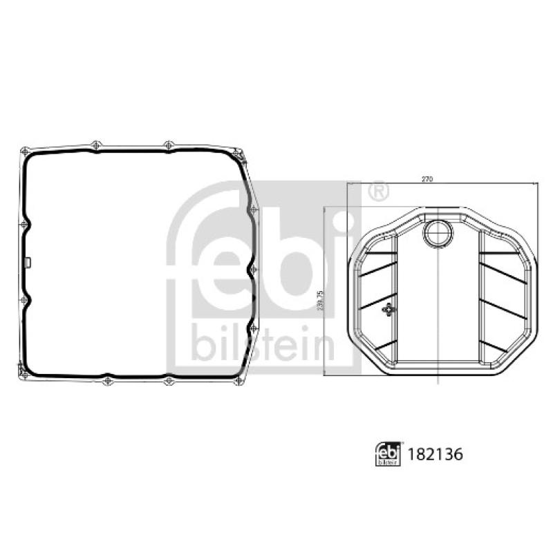 Kit de filtre hydraulique, boîte automatique FEBI BILSTEIN 182136 - Visuel 2