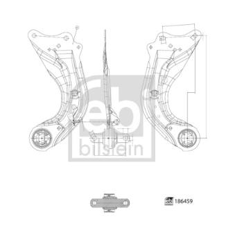 Bras de liaison, suspension de roue arrière gauche FEBI BILSTEIN 186459 pour MAZDA 3 1.5 D - 105cv