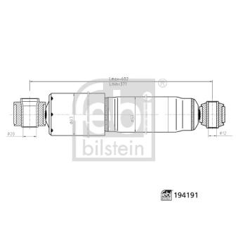 Jeu de 2 amortisseurs arrière FEBI BILSTEIN OEM UA3J28700A