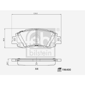 Jeu de 4 plaquettes de frein avant FEBI BILSTEIN OEM 04465K0020 Jeu de 4 plaquettes de frein avant FEBI BILSTEIN OEM 04465K0020
