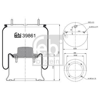 Soufflet à air, suspension pneumatique FEBI BILSTEIN 39861