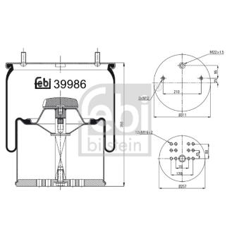 Soufflet à air, suspension pneumatique FEBI BILSTEIN 39986 pour IVECO DAILY 1.8 E - 112cv