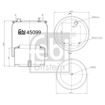 Soufflet à air, suspension pneumatique FEBI BILSTEIN OEM 1940656