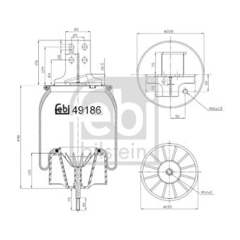 Soufflet à air, suspension pneumatique FEBI BILSTEIN OEM 0041270466