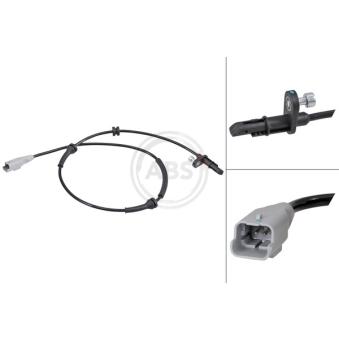 Capteur, vitesse de roue A.B.S. 30642 pour CITROEN JUMPY 1.6 HDi 90 8V - 90cv