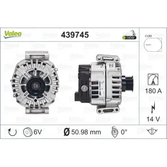 Alternateur VALEO 439745 pour MERCEDES-BENZ CLASSE GLK 220 CDI 4-matic - 163cv