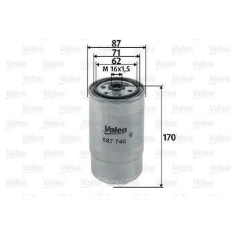 Filtre à carburant VALEO OEM 77362339