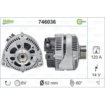 Alternateur VALEO OEM 5705FG