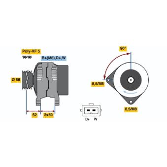 Alternateur BOSCH OEM 028903026B