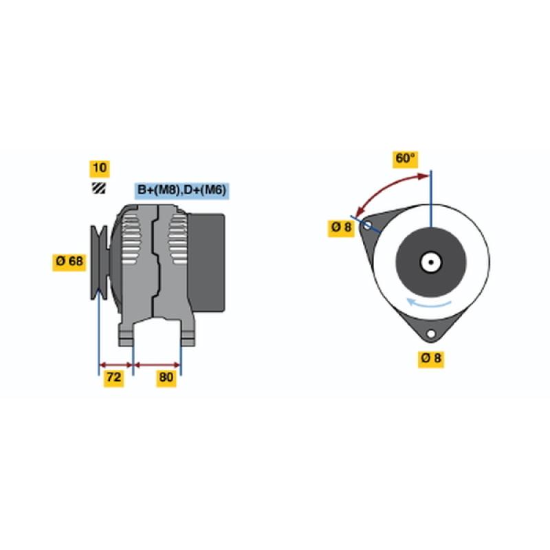 Alternateur BOSCH 0 123 315 004 - Visuel 2