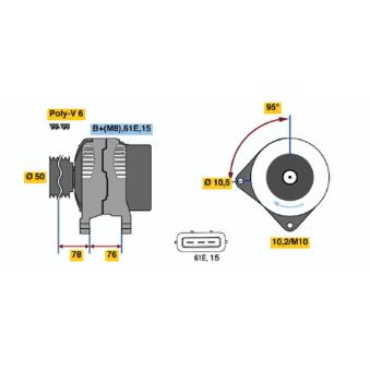 Alternateur BOSCH OEM 12311433977