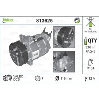 Compresseur, climatisation VALEO 813625 pour RENAULT LAGUNA 3.0 V6 24V - 207cv