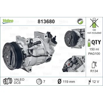 Compresseur, climatisation VALEO 813680 pour RENAULT LAGUNA 2.0 16V Turbo - 170cv