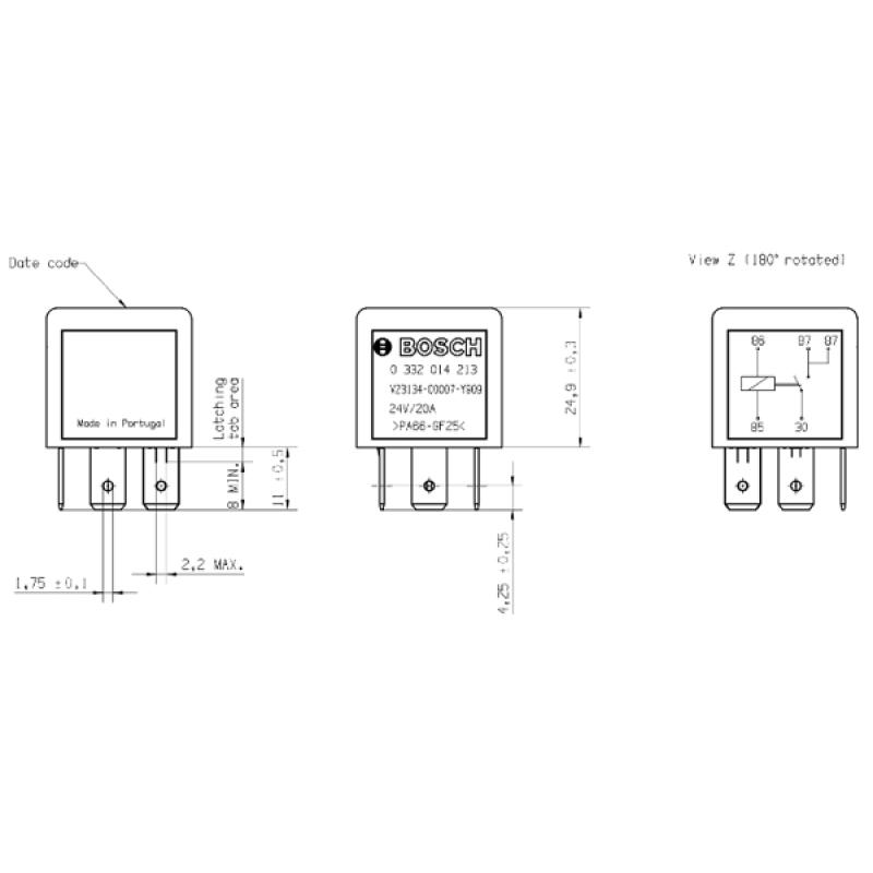 Relais, courant de travail BOSCH 0 332 014 213 - Visuel 2