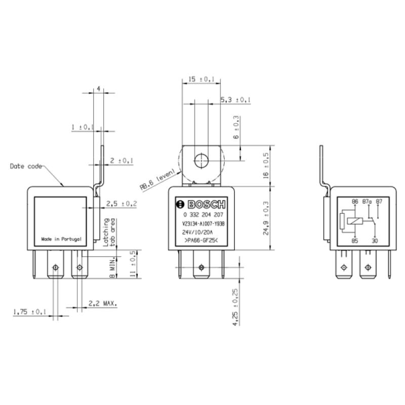Relais, courant de travail BOSCH 0 332 204 207 - Visuel 2