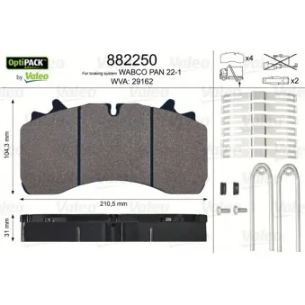 Jeu de 4 plaquettes de frein arrière VALEO OEM 0233501309