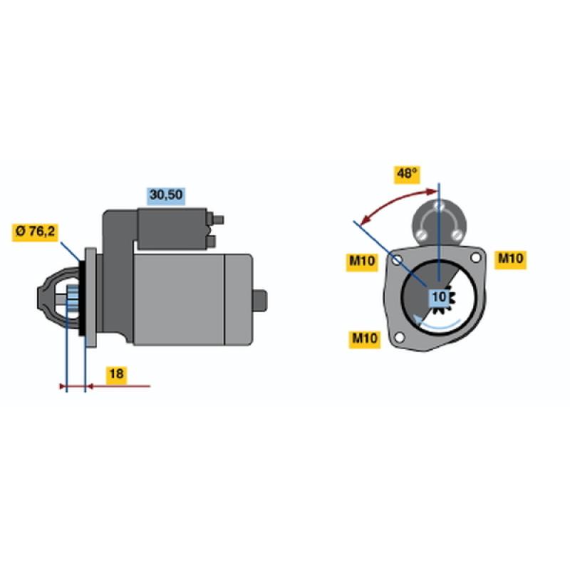 Démarreur BOSCH 0 986 015 090 - Visuel 1