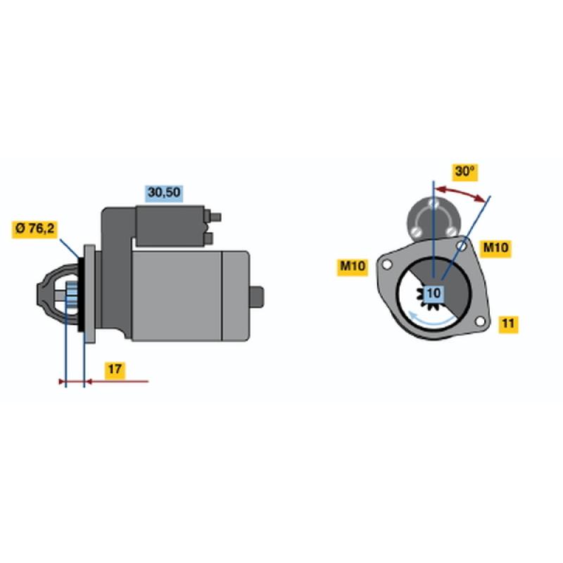 Démarreur BOSCH 0 986 016 470 - Visuel 1