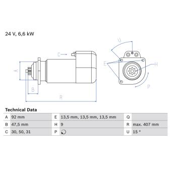 Démarreur BOSCH OEM 51262017123 Démarreur BOSCH OEM 51262017123