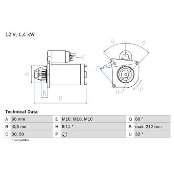 Démarreur BOSCH OEM 8111572