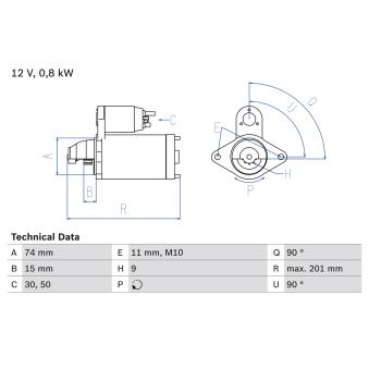 Démarreur BOSCH OEM 2810022030