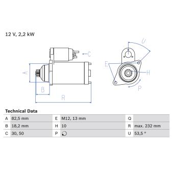 Démarreur BOSCH OEM 2810067052