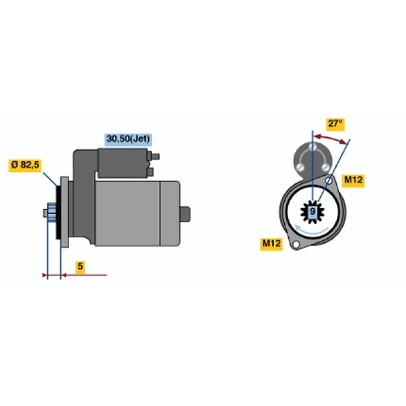 Démarreur BOSCH 0 986 021 220 - Visuel 1