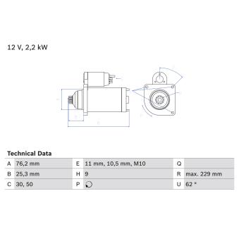 Démarreur BOSCH 0 986 024 050 pour FIAT COUPE 3.0 D - 239cv