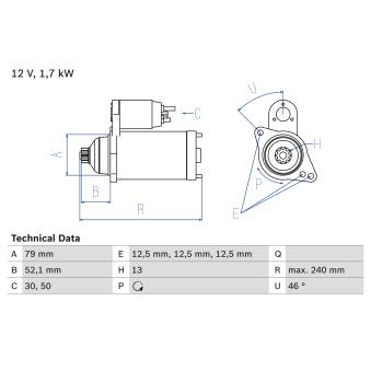 Démarreur BOSCH OEM 02Z911023R