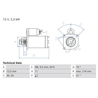 Démarreur BOSCH OEM 30659478