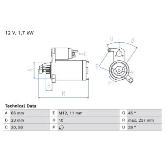 Démarreur BOSCH 0 986 026 520 pour AUDI Q5 2.0 TDI - 150cv