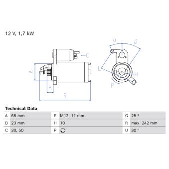 Démarreur BOSCH 0 986 026 660 pour AUDI A5 2.0 TDI - 150cv