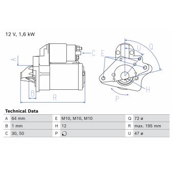 Démarreur BOSCH OEM 233000686R
