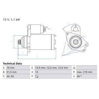 Démarreur BOSCH OEM 02Z911024F