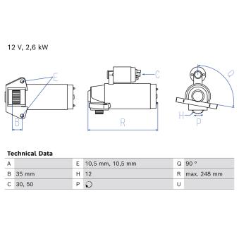Démarreur BOSCH OEM M2T86071