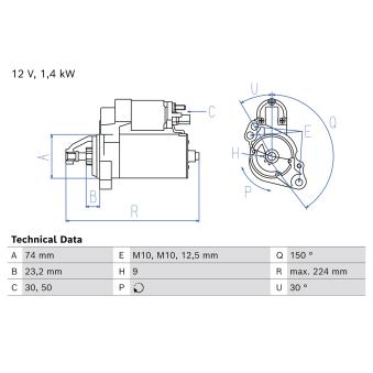 Démarreur BOSCH 0 986 027 480