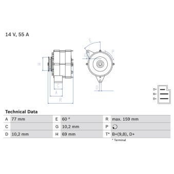Alternateur BOSCH OEM A0061543002 Alternateur BOSCH OEM A0061543002