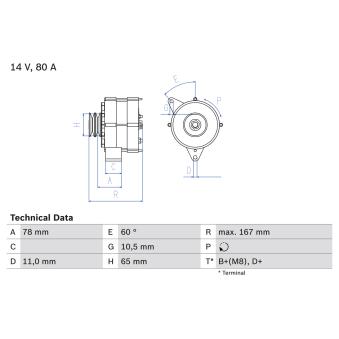 Alternateur BOSCH 0 986 034 120 pour CHEVROLET CAPTIVA 2.0 i - 110cv